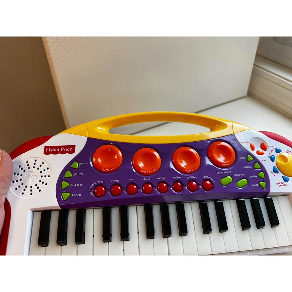 Fisher-Price Electronic Keyboard Teaching KeysToy Piano with Rhythms & drum pad